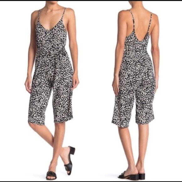 Velvet Torch Spotted Animal Print Jumpsuit Sz L - Picture 1 of 5